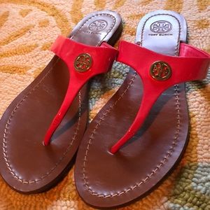 Bright pink Tory Burch sandals